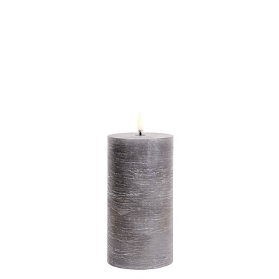 Uyuni stompkaars pillar candle grey 7,8 x 15,2 cm