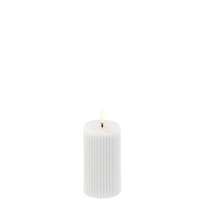 Uyuni Led Grooved Pillar Candle 5,8 x 10 cm