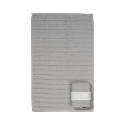 Handdoek (keuken) lichtgrijs met banderol