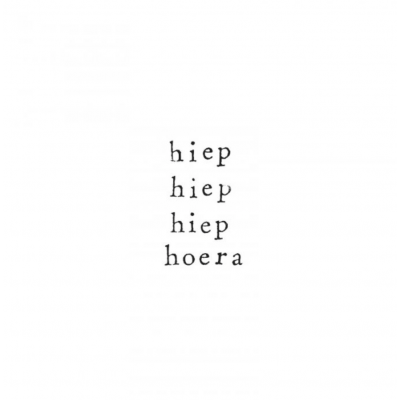 Wenskaart Hiep hiep hiep hoera