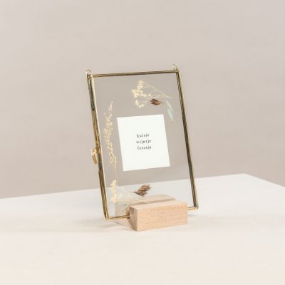 Lijst met droogbloemen Huisje Wijntje Feestje Ik Pak je In