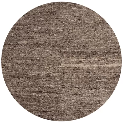 Efia vloerkleed rond wol bruin melange ø200 cm