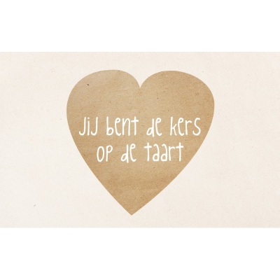 Wenskaart Jij bent de kers op de taart