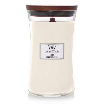 Woodwick Linen large Candle 