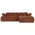 WOOOD Mojo chaise longue bank rechts ribstof roestbruin