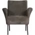 Muse fauteuil grof geweven stof grijs/bruin WOOOD