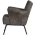Muse fauteuil grof geweven stof grijs/bruin WOOOD