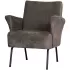 Muse fauteuil grof geweven stof grijs/bruin WOOOD