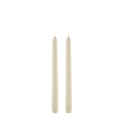 Uyuni Dinerkaars Taper Candle Oyster Grey 2,3 x 25,5 cm (set a 2)