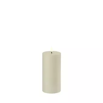 Uyuni Led Pillar Candle Oyster Grey 7,8 x 15 cm