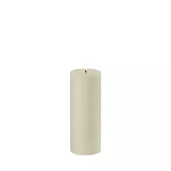 Uyuni Led Pillar Candle Oyster Grey 7,8 x 20 cm