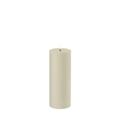 Uyuni Led Pillar Candle Oyster Grey 7,8 x 20 cm