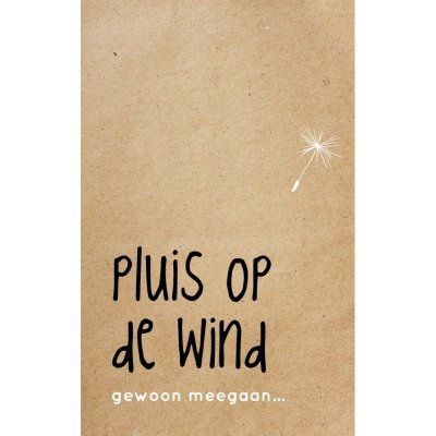 Wenskaart Pluis op de wind