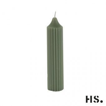 Brede geribbelde dinerkaars sage groen