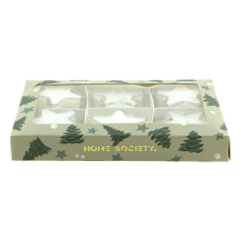 Home Society Kaarsenset Star Gift wit 