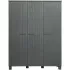 WOOOD Dennis 3-deurs kast grenen steel grey geborsteld