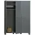 WOOOD Dennis 3-deurs kast grenen steel grey geborsteld