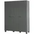 WOOOD Dennis 3-deurs kast grenen steel grey geborsteld
