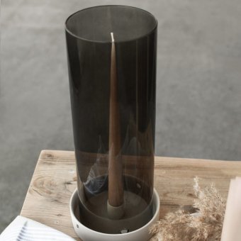 Storm glazen cilinder bruin recht