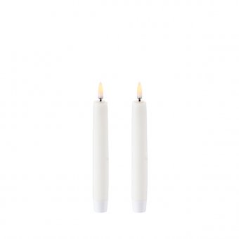 Set a 2 korte Uyuni dinerkaarsen nordic white 15 cm