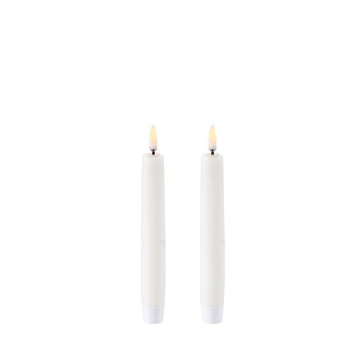 Set a 2 korte Uyuni dinerkaarsen nordic white 15 cm