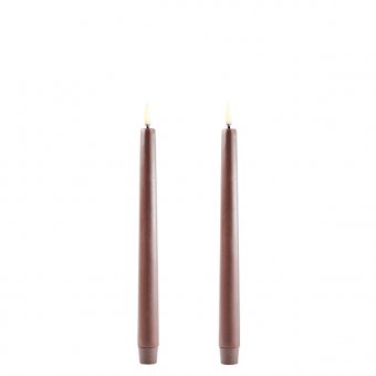 Uyuni Dinerkaars Taper Candle Bruin Brown 2,3 x 25,5 cm (set a 2)