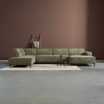 RIVER U bank chaise longue rechts stof Majestic 607