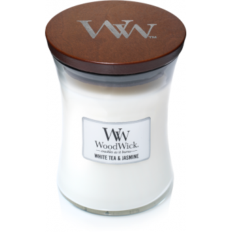 Woodwick White Tea & Jasmine Medium Candle