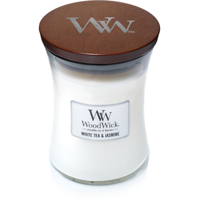 Woodwick White Tea & Jasmine Medium Candle