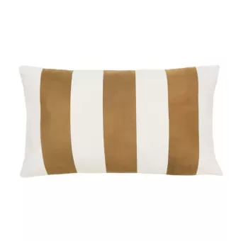 Kussen suéde streep mocha mousse zand 36x60cm