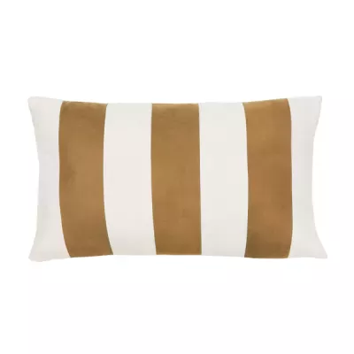 Kussen suéde streep mocha mousse zand 36x60cm