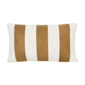 Kussen suéde streep mocha mousse zand 36x60cm
