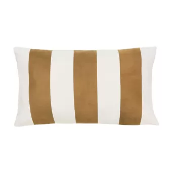 Kussen suéde streep mocha mousse zand 36x60cm