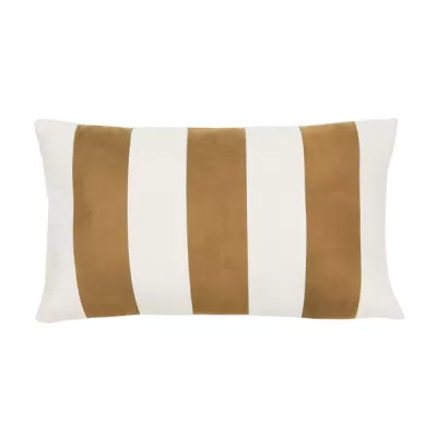 Kussen suéde streep mocha mousse zand 36x60cm