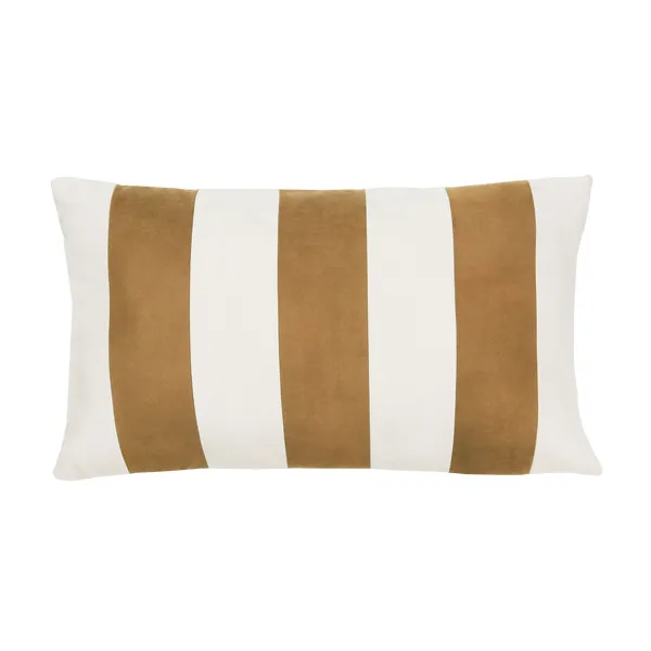Kussen suéde streep mocha mousse zand 36x60cm