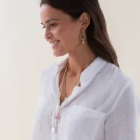 Paradise rozenkwarts zilverkleurige ketting